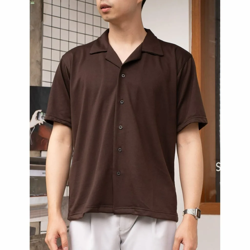Kemeja Cove Basic series Lengan Pendek Coffe