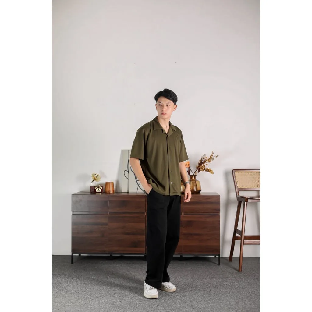 Kemeja Cove Basic series Lengan Pendek Dark Grey
