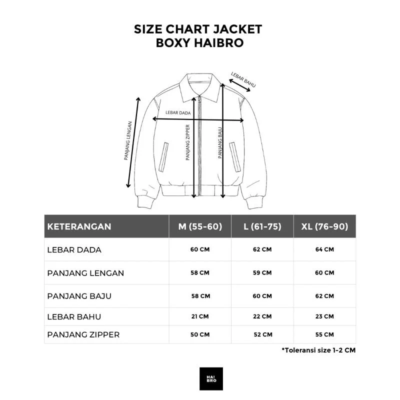 Tabel ukuran Long Chino Pants Basic