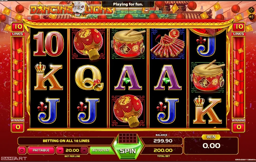 Play lion dance slot machine