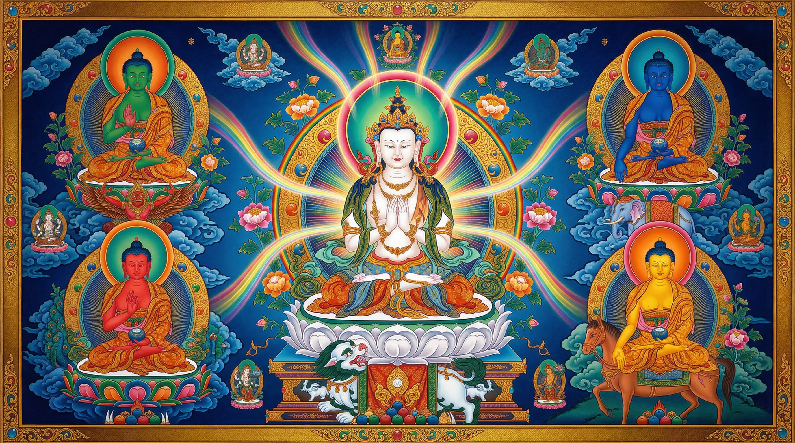 สัญลักษณ์สีทิเบตในศิลปะภาพวาดทังกาทางพุทธศาสนา - Tibetan Buddhist Art Guide