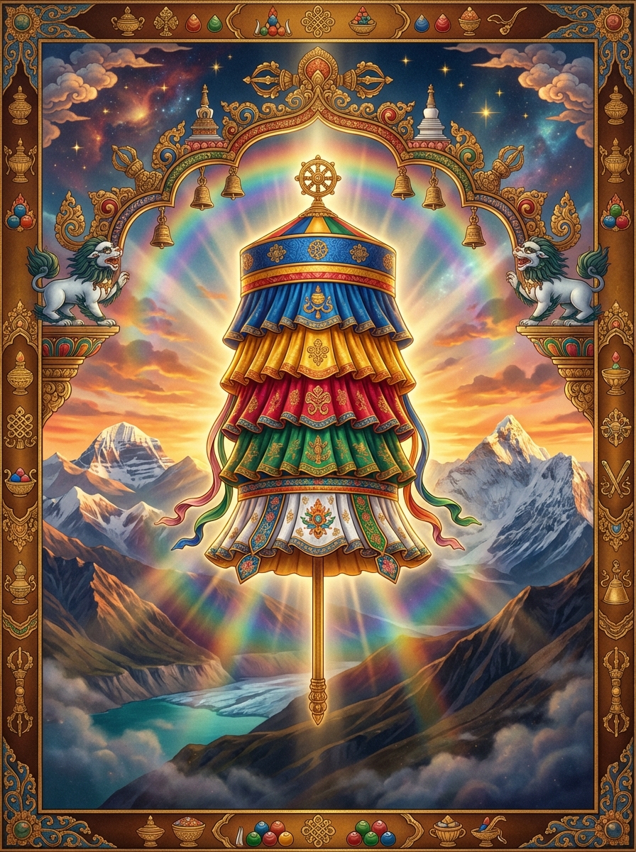 Victory Banner Victory Banner - Traditional Style Tibetan Thangka Art featuring Victory Banner