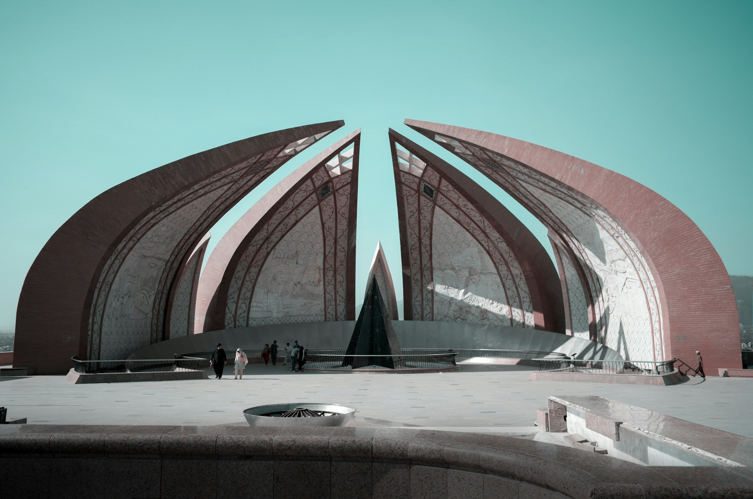 Pakistan Monument framed by its ceremonial walkway