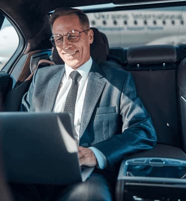 Passenger travelling in a private city-to-city car