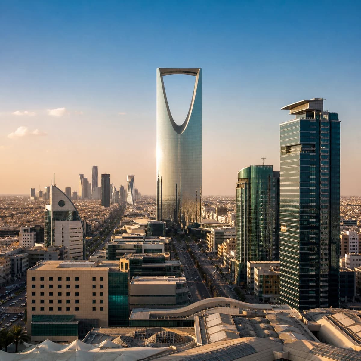 Modern Riyadh skyline in Saudi Arabia