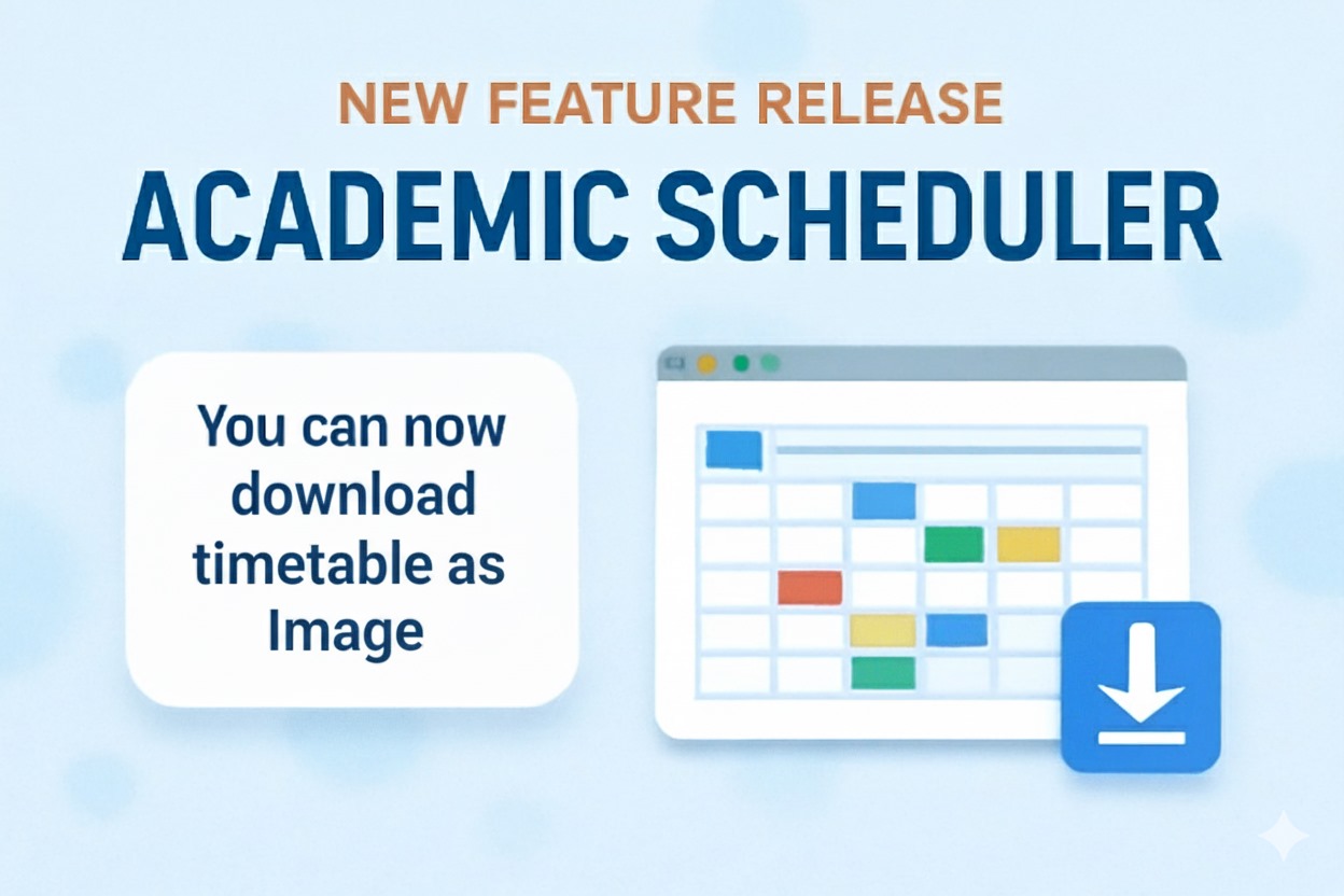 New Feature Release: Download Timetable as Image - Academic scheduling article thumbnail