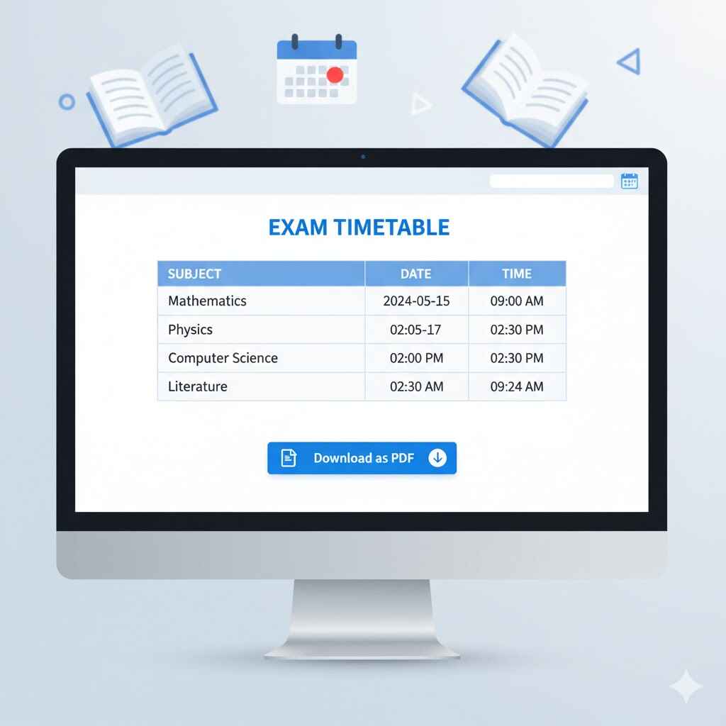 Download Exam Timetable as PDF