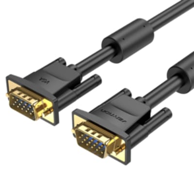 VENTION VGA(3+6) MALE TO MALE CABLE WITH FERRITE CORES 5METER BLACK
