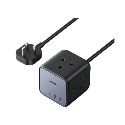 UGREEN DigiNest Cube Power Strip (3 AC outlets + 65W 2A2C) UK Black 1.8m - CD268