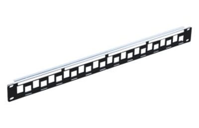 R & M 19" 1U Patch Panel 24-Port BASIC, black, empty