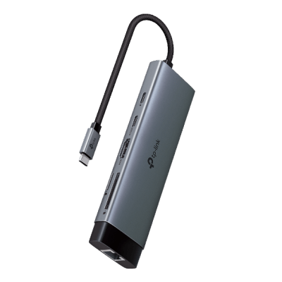TP-Link 9 Port Hub - USB Type C to RJ 45, Three USB A, HDMI, PD, Type C and SD & microSD UHS-I - TL-UH6120C