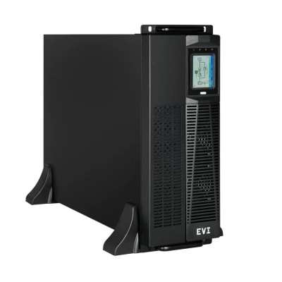 EVI 6000VA / 6000W Rack Mount Online Single Phase UPS - Online double conversion, Wide input voltage range (110 - 300 Vac), Input Connection :Terminal (L+N+G). Input power factor: 0.99 (With PFC), Output power factor: 1.0, Transfer time : AC mode Bat. Mode 0 ms typical, Inverter bypass 0 ms typical. Batteries: Lead Acid 16x7Ah ( 192V), With External Battery Connector, Charge Current : 12A Max, Emergency power off function (EPO), ECO mode support, Generator compatible, Communication ports: USB, RS232, RS485 port, Parallel port,Emergency Power Off (EPO), Maintenance bypass dry contact (MAINT.) Intelligent card slot,Programmable dry contact port. Optional: COM port, Battery Temperature Contact port (BATT), Programmable dry contact port (Optional (4 Input+4 Output), Smart battery charging design for optimized battery performance, Selectable output voltage: 200, 208, 220, 230, 240 Vac, 3.5 Touch screen, Outlets : Two C19, Three C13. Size: 4U Rack Mount, stands for tower use included. 2Year Warranty (1 Year on battery) - EP-UPS6000P11OR