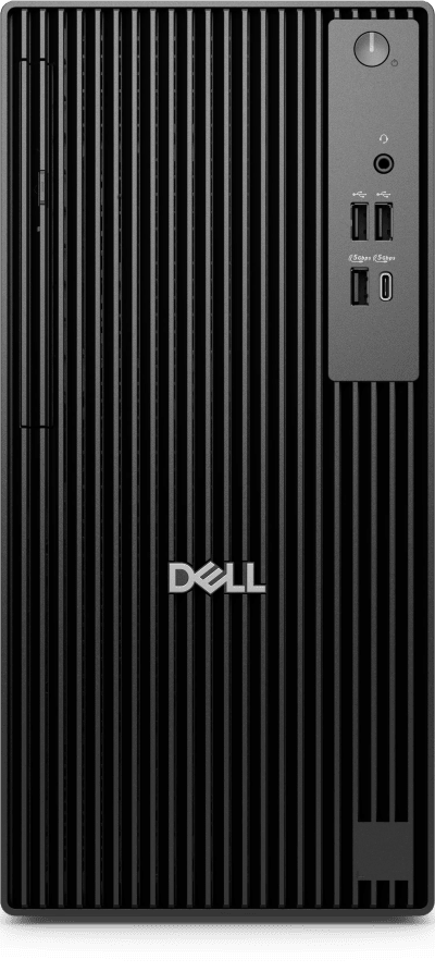 Dell Pro Tower QCT1250, Intel Core Ultra 5 235, 8GB DDR5 5600, 512GB M.2 PCIe NVMe SSD, Ubuntu, No ODD, USB Wired Keyboard and Mouse, Black, 1 Year Warranty, Front Ports: One Universal Audio Jack, Two USB-A 2.0, One USB-A (USB 5Gbps / USB 3.2 Gen 1), One USB-C (USB 5Gbps / USB 3.2 Gen 1), Rear Ports: One DisplayPort 1.4a, One HDMI 2.1, Two USB-A (USB 5Gbps / USB 3.2 Gen 1), Two USB-A 2.0 with SmartPower On, One RJ45 Ethernet, One Kensington Lock Slot - XCTO_QCT1250_U5 No Monitor