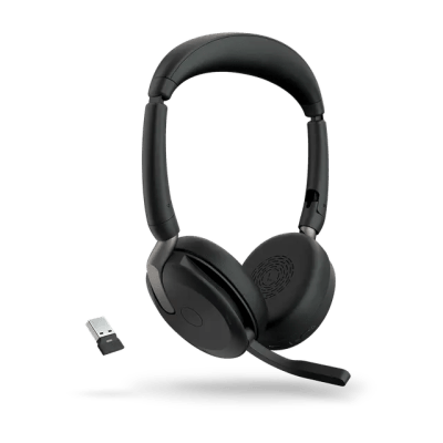 Jabra Evolve2 65 Flex Wired/ Wireless Bluetooth Stereo Headset with Active Noise-Cancelling mics