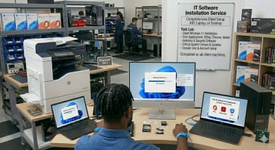 OS installation and basic software installation : Desktop, Laptop or All in One