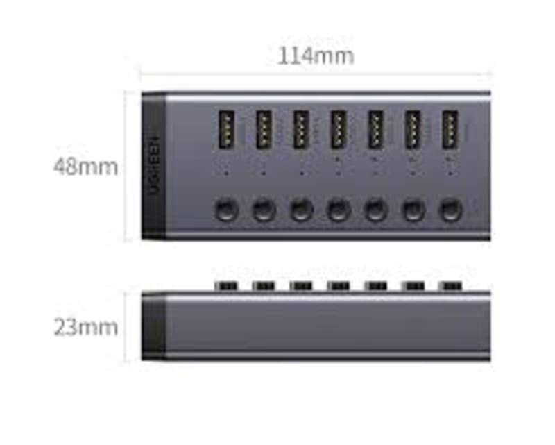 UGREEN USB-C to 7-Port USB-A 3.0 Hub DC 12V EU - CM481