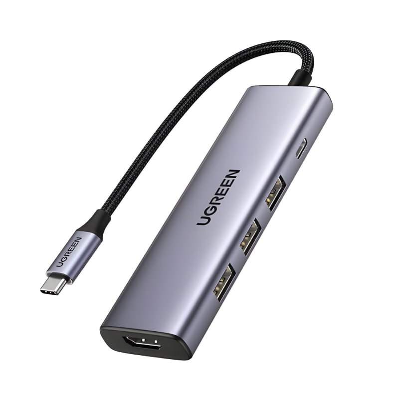 UGREEN 5-in-1 USB-C Multifunction Adapter - CM511 USB-C to USB-A 3.0 (3 Ports) + 4K HDMI + USB-C PD