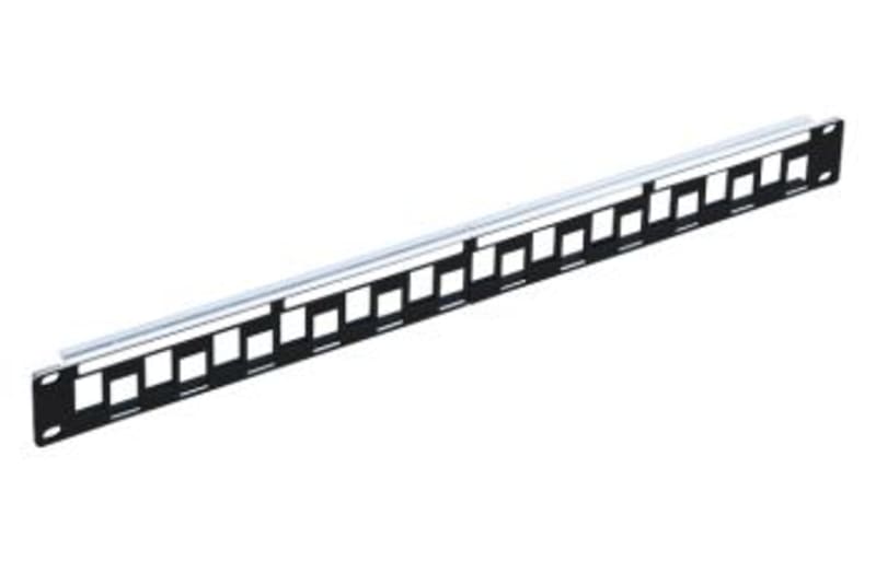 R & M 19" 1U Patch Panel 24-Port BASIC, black, empty