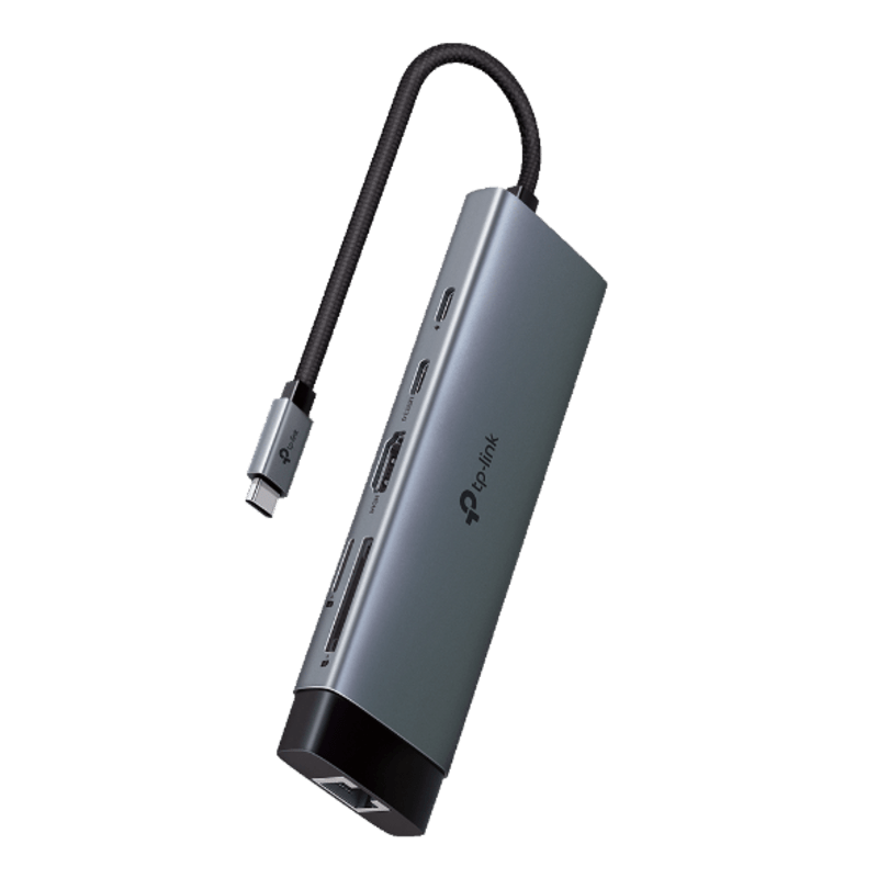 TP-Link 9 Port Hub - USB Type C to RJ 45, Three USB A, HDMI, PD, Type C and SD & microSD UHS-I - TL-UH6120C