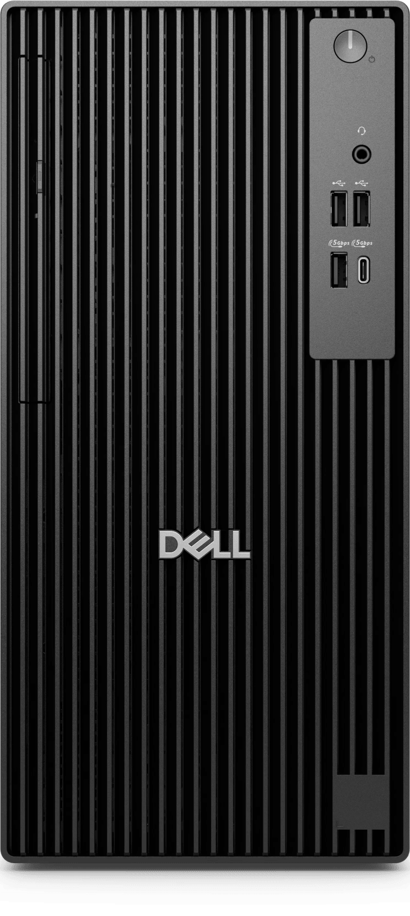 Dell Pro Tower QCT1250, Intel Core Ultra 5 235, 8GB DDR5 5600, 512GB M.2 PCIe NVMe SSD, Ubuntu, No ODD, USB Wired Keyboard and Mouse, Black, 1 Year Warranty, Front Ports: One Universal Audio Jack, Two USB-A 2.0, One USB-A (USB 5Gbps / USB 3.2 Gen 1), One USB-C (USB 5Gbps / USB 3.2 Gen 1), Rear Ports: One DisplayPort 1.4a, One HDMI 2.1, Two USB-A (USB 5Gbps / USB 3.2 Gen 1), Two USB-A 2.0 with SmartPower On, One RJ45 Ethernet, One Kensington Lock Slot - XCTO_QCT1250_U5 No Monitor