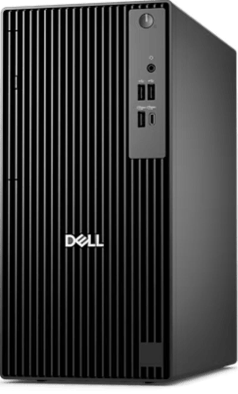 Dell Pro Tower QCT1250, Intel Core Ultra 7 265, 8GB DDR5 5600, 512GB M.2 PCIe NVMe SSD, Ubuntu, No ODD, USB Wired Keyboard and Mouse, Black, 1 Year Warranty, Front Ports: One Universal Audio Jack, Two USB-A 2.0, One USB-A (USB 5Gbps / USB 3.2 Gen 1), One USB-C (USB 5Gbps / USB 3.2 Gen 1), Rear Ports: One DisplayPort 1.4a, One HDMI 2.1, Two USB-A (USB 5Gbps / USB 3.2 Gen 1), Two USB-A 2.0 with SmartPower On, One RJ45 Ethernet, One Kensington Lock Slot - XCTO_QCT1250_U7 No Monitor
