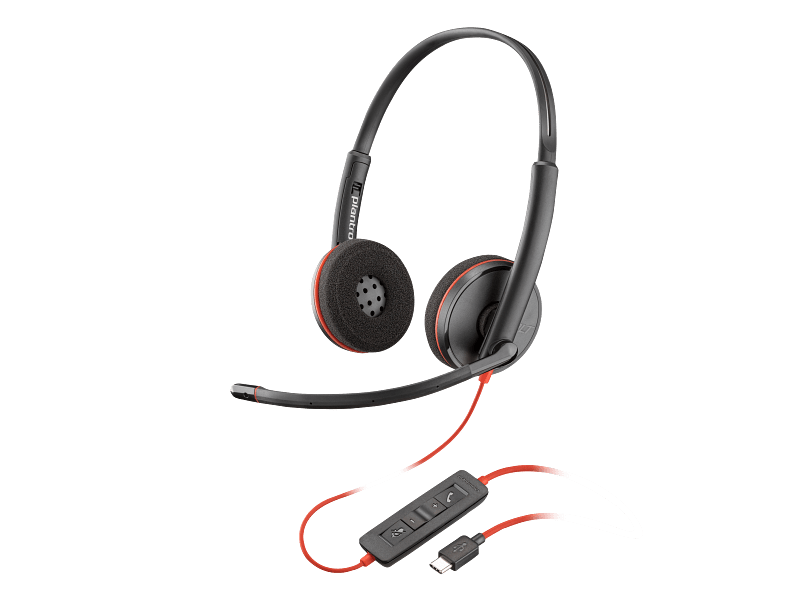 Poly Blackwire 3220 USB-C Wired Stereo Headset with noise‑canceling mic