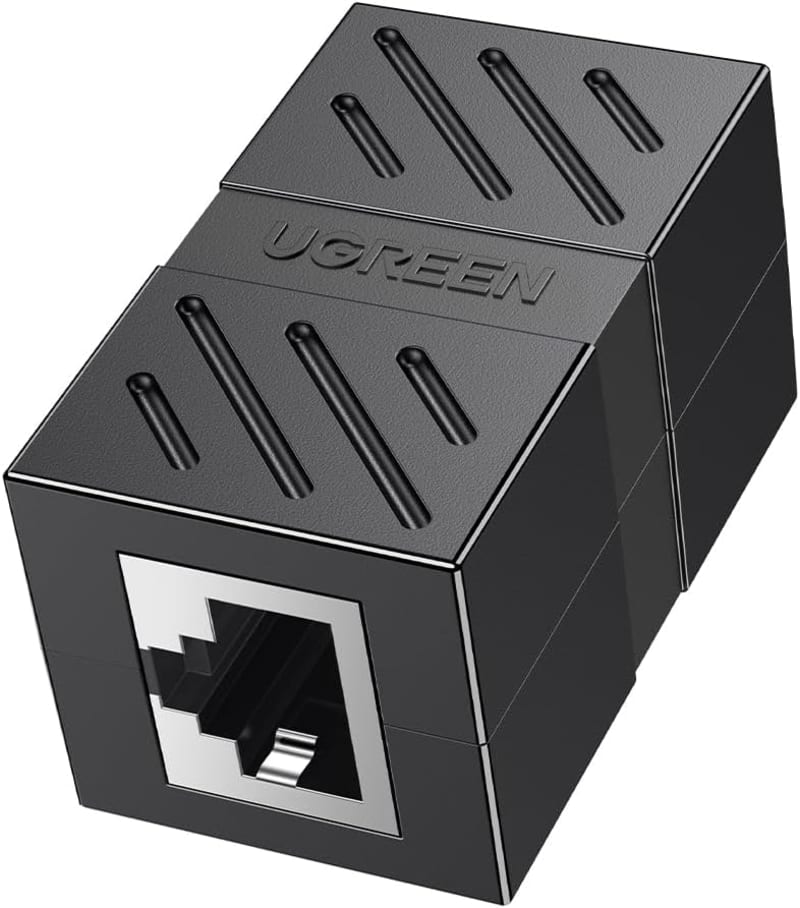 UGREEN RJ45 Network Keystone Jack Inline Coupler Female to Female Black - NW114