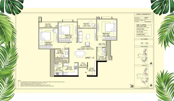Bannerghatta Road, Bengaluru — Godrej Vanantara | 2, 3 & 4.5 BHK Luxury Forest-Themed Residences Floor Plan
