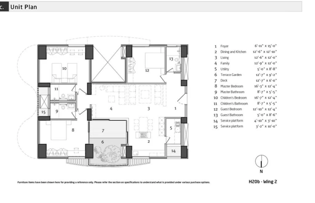 3 BHK West-Facing Flat [Under Construction] In The Quiet Earth [Total Environment] Hennur Floor Plan