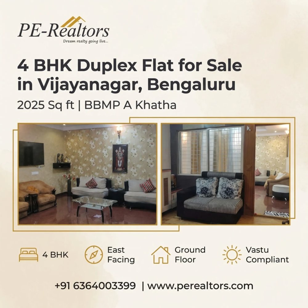 "Premium 4 BHK East-Facing Duplex Flat for Sale in Vijayanagar" - Featured Image