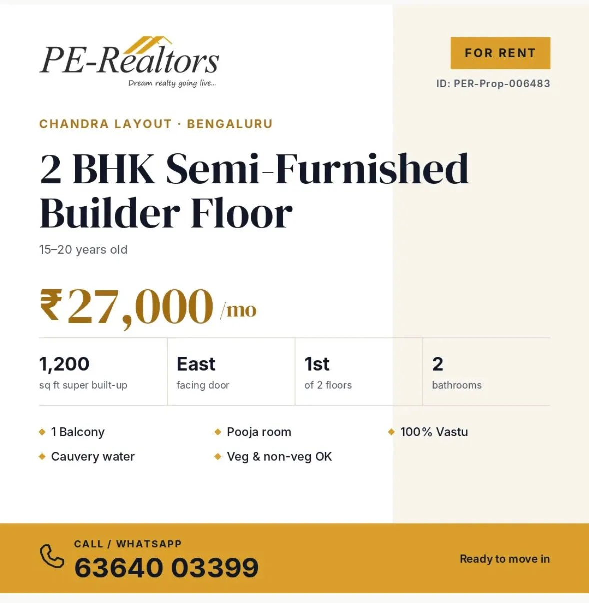 2 BHK Semi-Furnised Builder Floor - Image 1