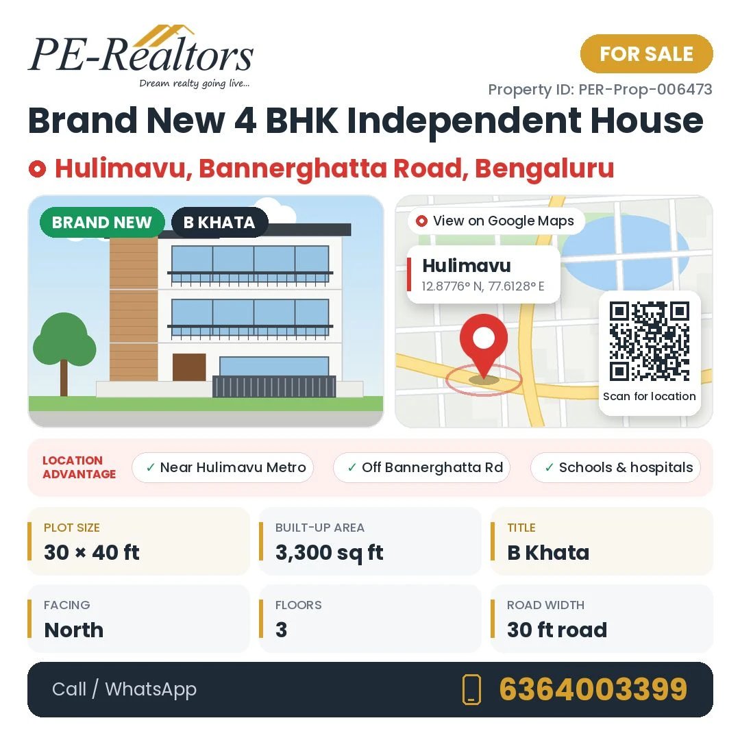 4 BHK North-facing House for Sale in Hulimavu - Image 1