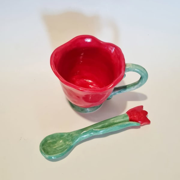 Taza y cuchara Tulipán