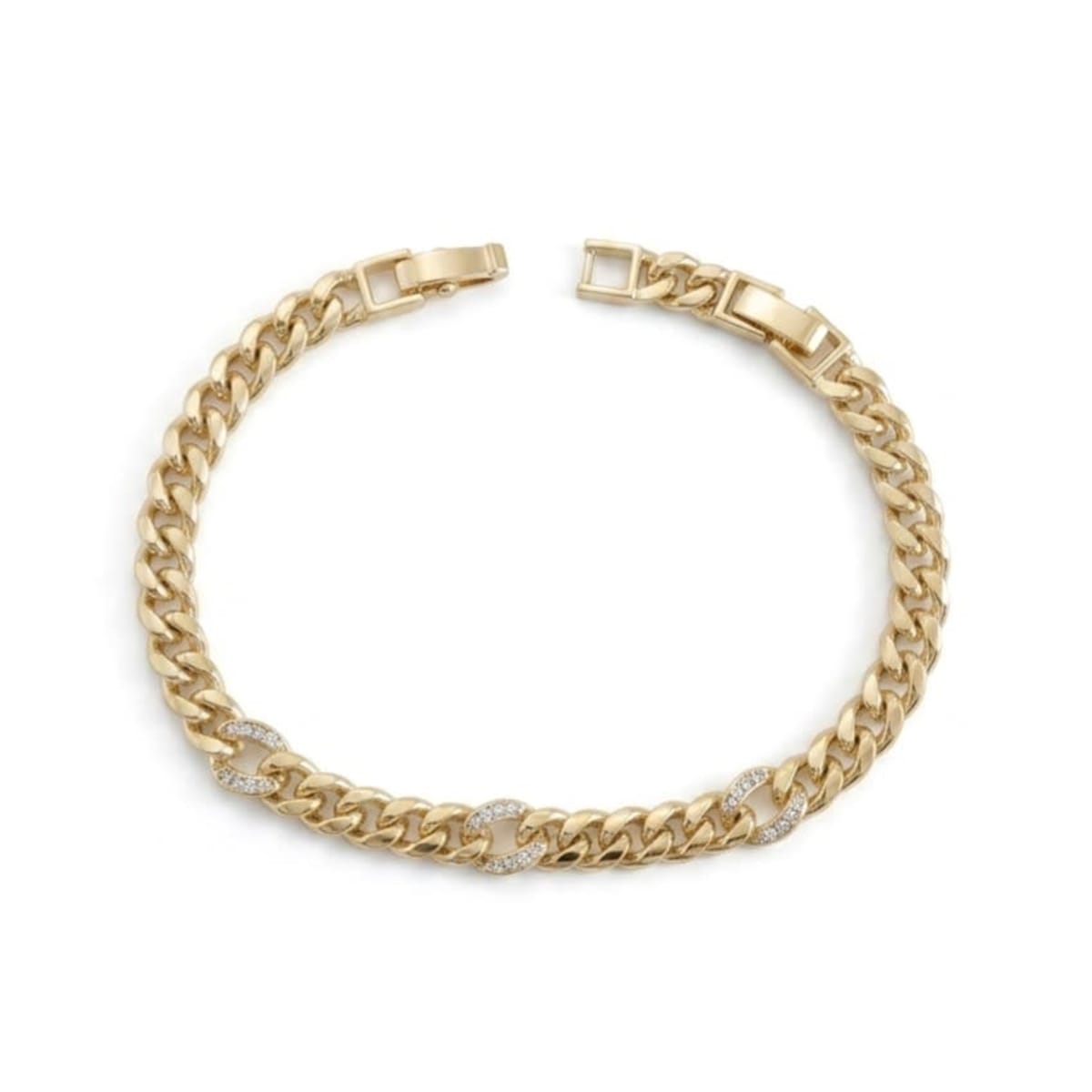 Aura Gurmet - 14k Gold Kaplama Taş Detaylı Zincir