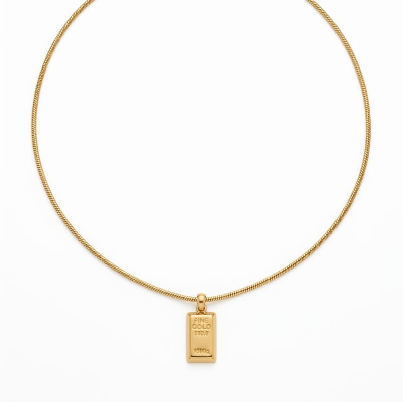 14k Altın Kaplama Gold Bar Külçe Koly