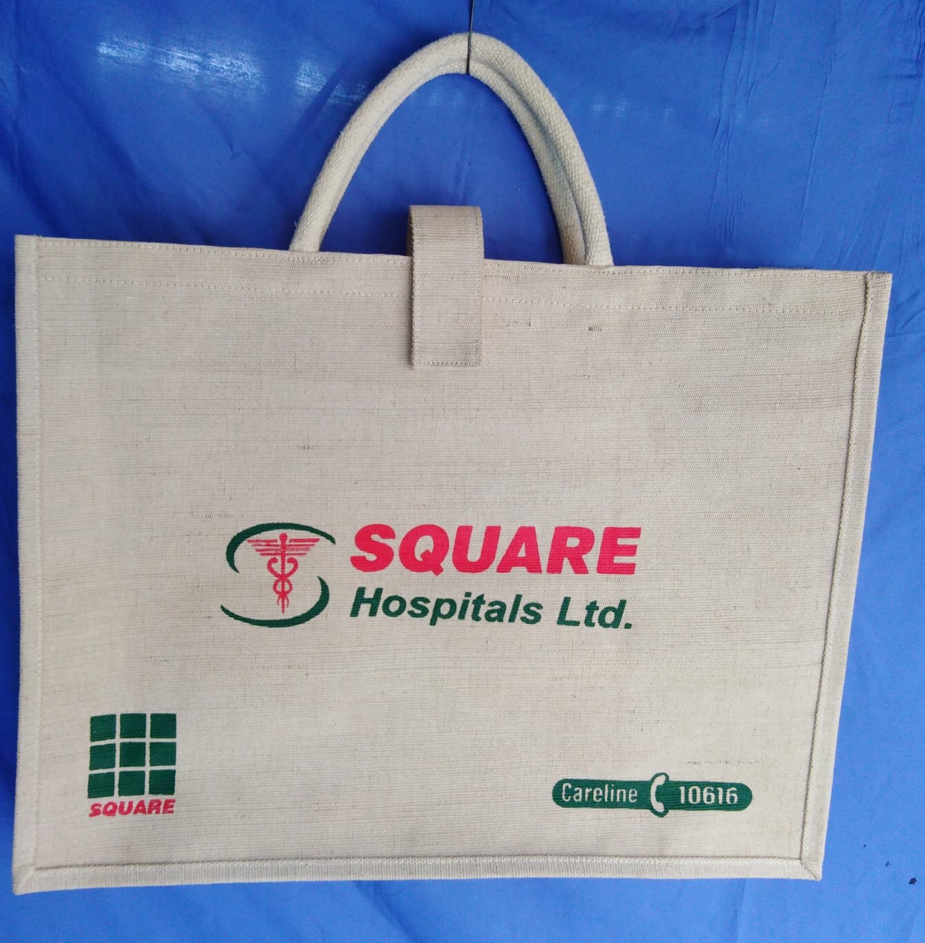 Hospital/Institution Promotional Jute Bag (Velcro Tab)