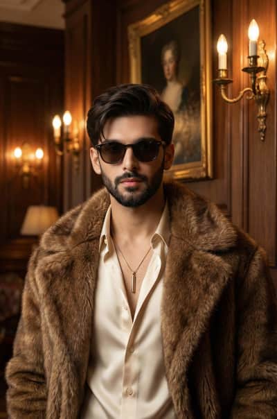 Man in luxurious fur