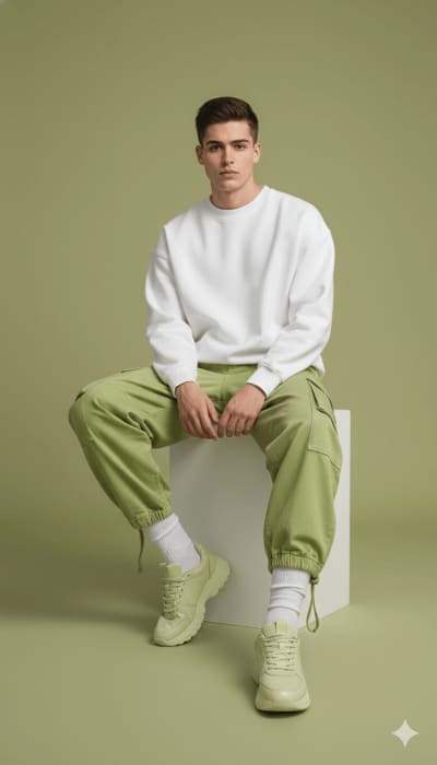Fashion in lemon green studio