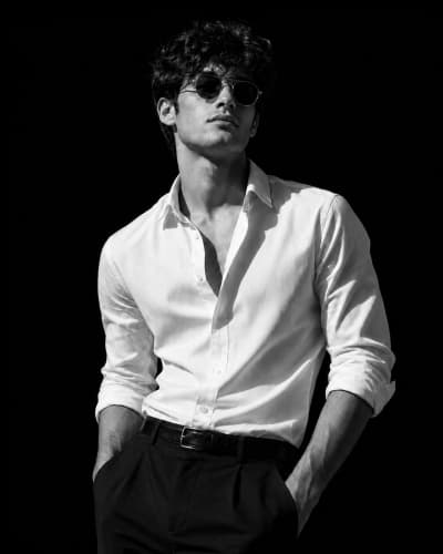 Vintage Man in White Shirt & Sunglasses