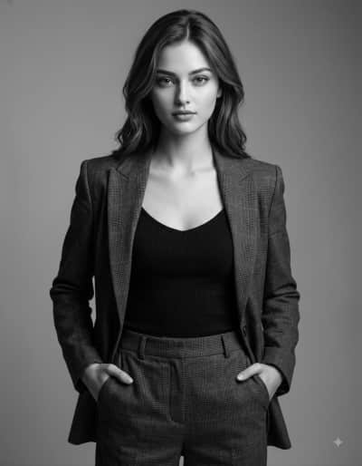 Monochrome Power Suit Portrait