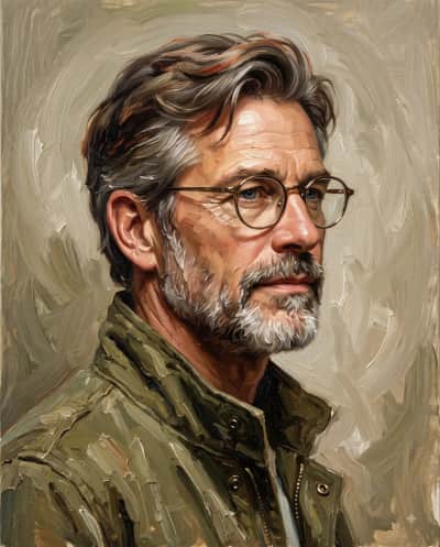 Impasto Oil Portrait of a Handsome Man