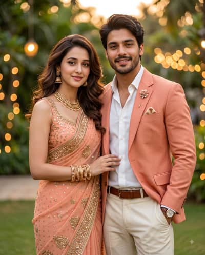 Indian Couple in Festive Elegance