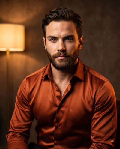 Warm Lit Portrait of Elegant Man