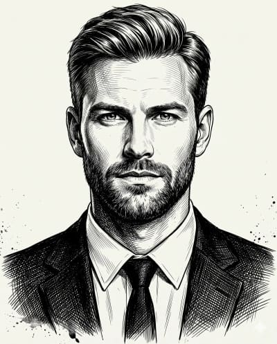 Man in Suit Sketch Prompt