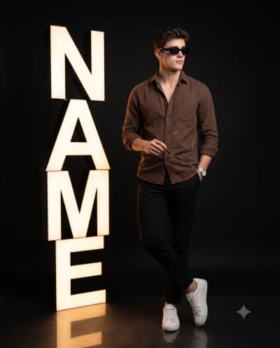 Large 3D Name Sign Portrait