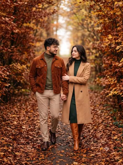 Couple Autumn Walk