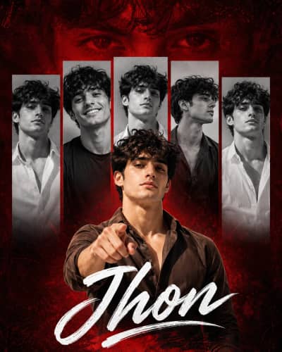 Dramatic Red Character Collage Prompt