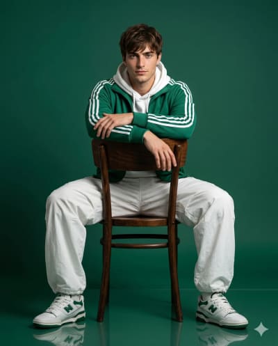 Retro Green Tracksuit Portrait