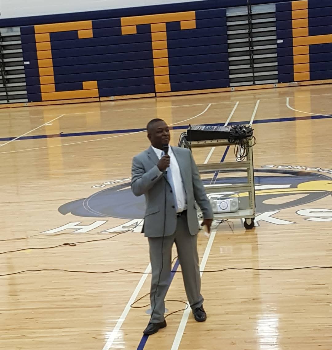 SD Horton with attendees after a speaking engagement