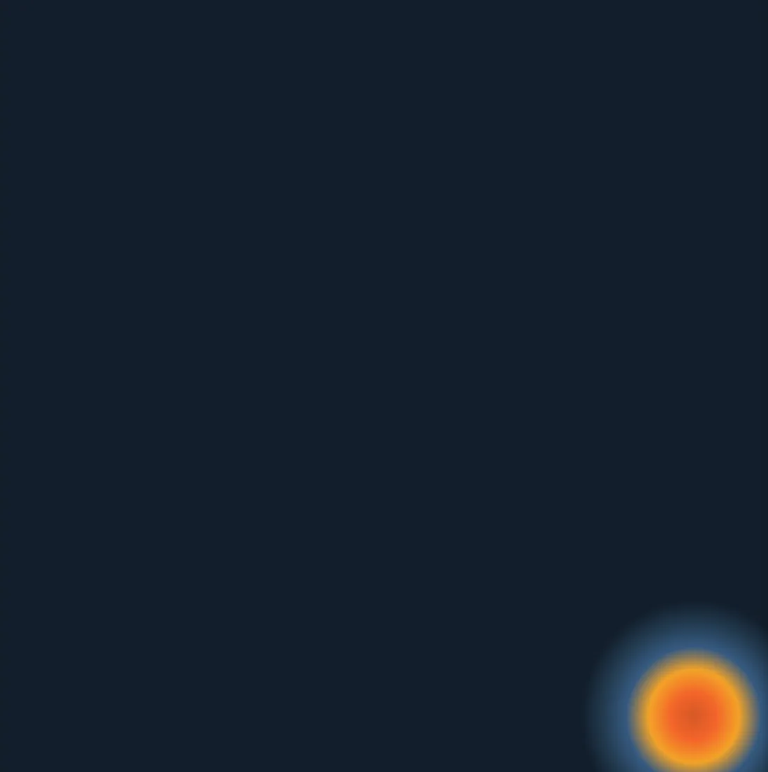 A radial gradient in the bottom right corner that stays in the bottom right corner.